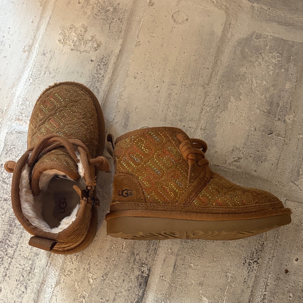UGG Kids Tan Boots with Pattern